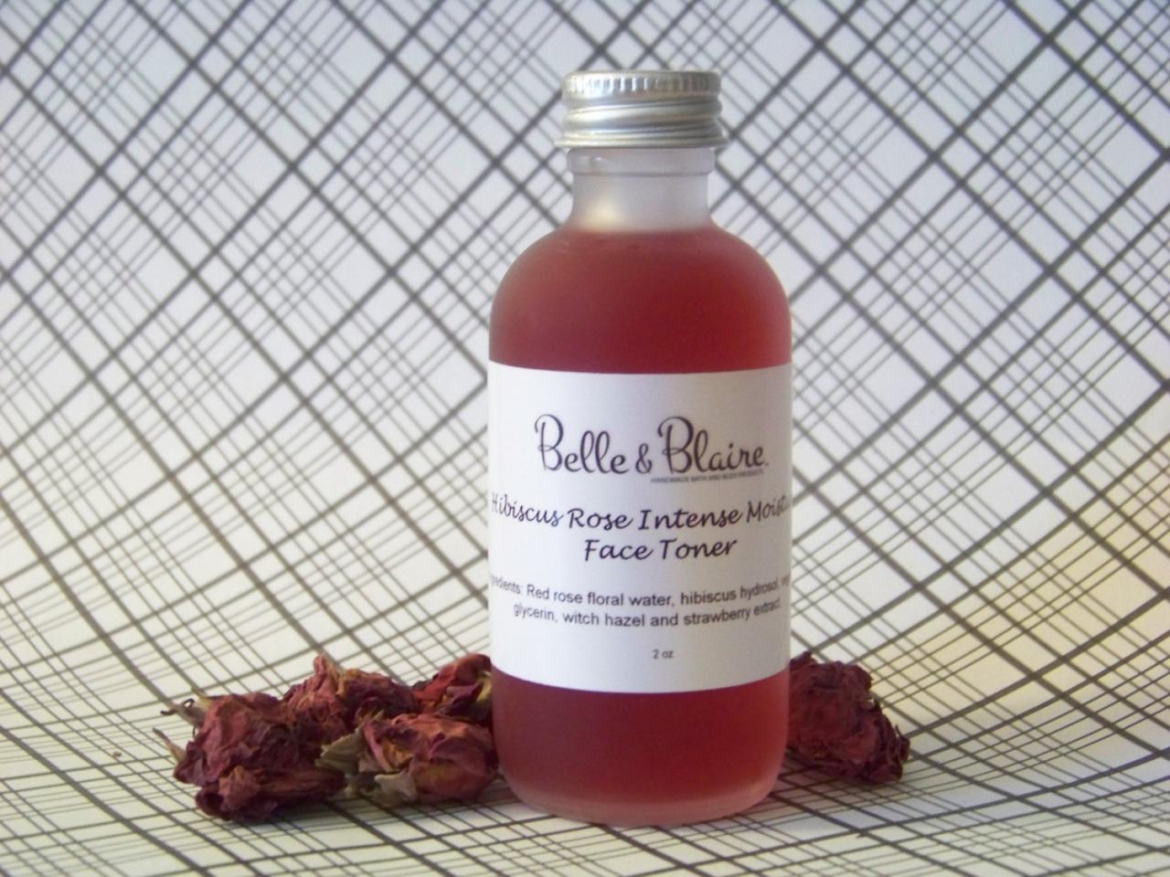 Seller! Hibiscus Rose Intense Moisture Face Toner- Vegan- Plant Based Organic Skin Care- Natural Facial Toner- Floral Toner- 2oz