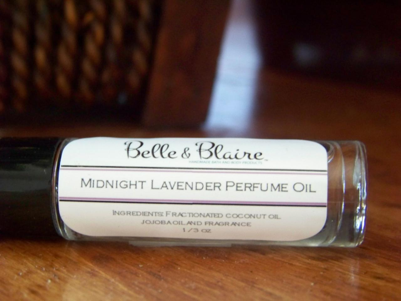 Pheromones Formula- Midnight Lavender Perfume Oil- Lavender, Violets, Roses, Vanilla, Musk- Roll On Perfume