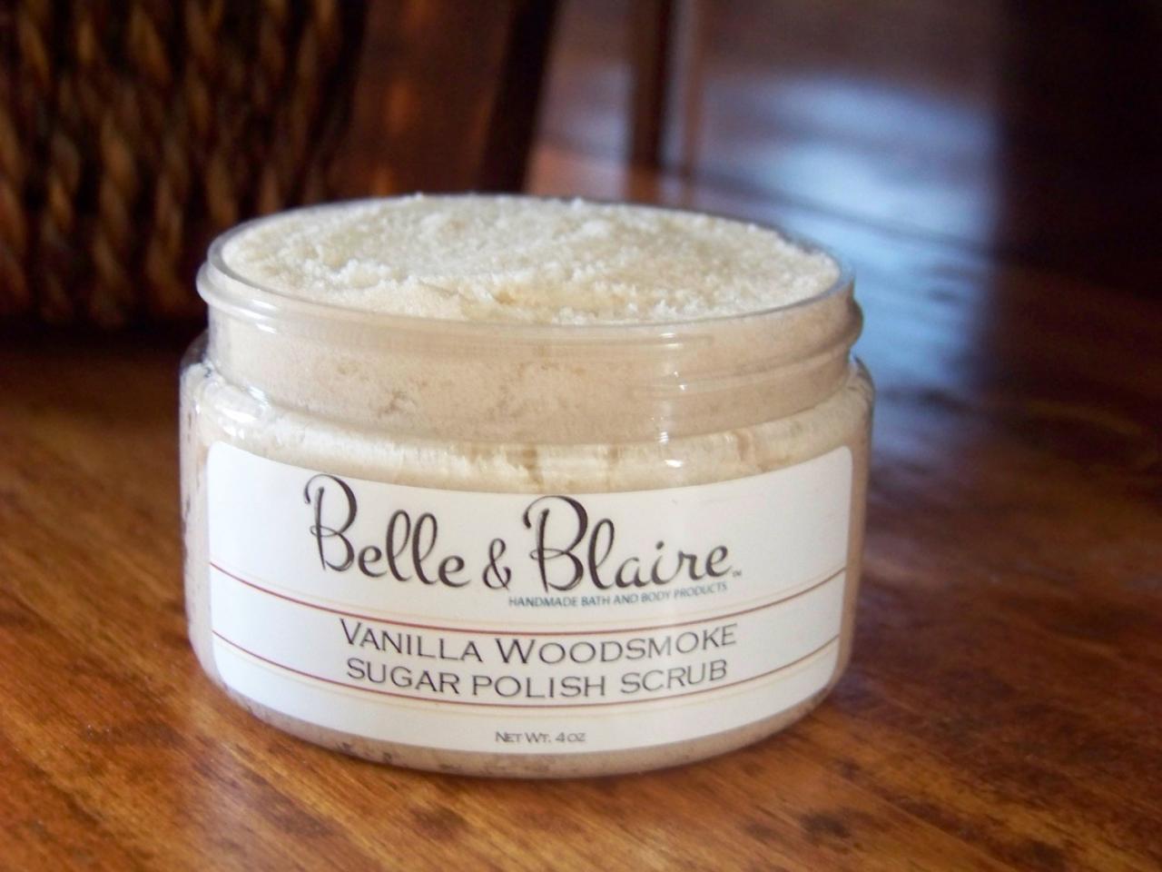 Vanilla Woodsmoke Whipped Soap/sugar Scrub- Burning Woods, French Vanilla, Soft Lavender